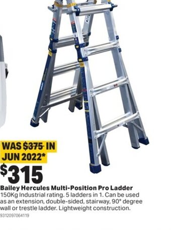 Mitre 10 Bailey Hercules Multi-Position Pro Ladder offer