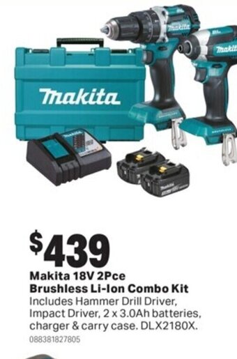 Mitre 10 Makita 18V 2Pce Brushless Li-Ion Combo Kit offer