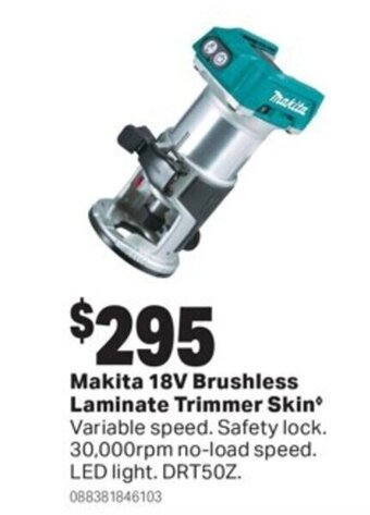 Mitre 10 Makita 18V Brushless Laminate Trimmer Skin offer