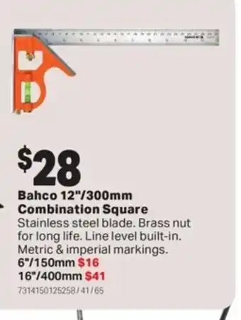 Bahco 12"/300mm Combination Square