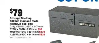 Mitre 10 Storage Geelong 480mm Diamond Plate Flush Lid Tool Box offer