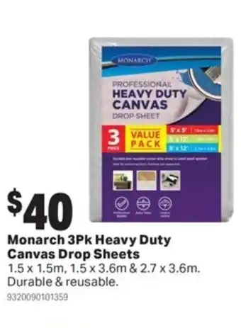 Monarch 3Pk Heavy Duty Canvas Drop Sheets