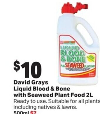 Mitre 10 David Grays Liquid Blood & Bone With Seaweed Plant Food 2L offer