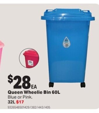 Mitre 10 Queen wheelie Bin 60L offer