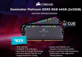 Leader Computers Dominator Platinum DDR5 RGB 64GB (2x32GB) offer