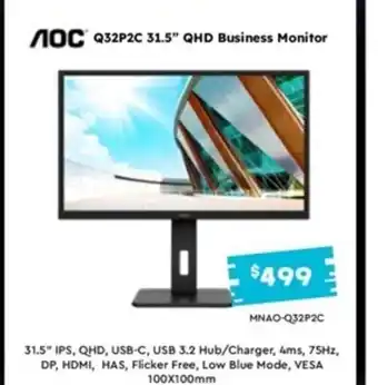 Leader Computers Q32P2C 31.5" QHD Business Monitor offer