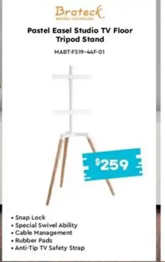 pastel Easel Studio TV Floor Tripod Stand