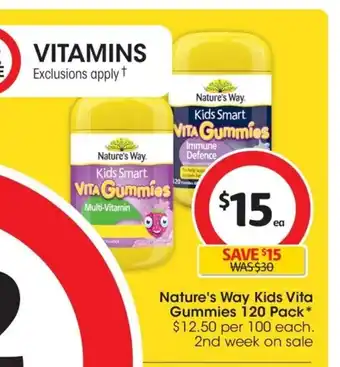 Coles Nature's Way Kids Vita Gummies 120 Pack offer