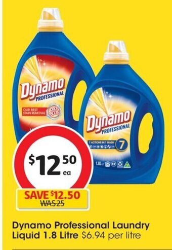 Coles Dynamo Professional Laundry Liquid 1.8 Litre offer