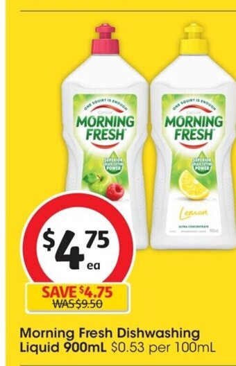 Coles Morning Fresh Dishwashing Liquid 900 ml. offer