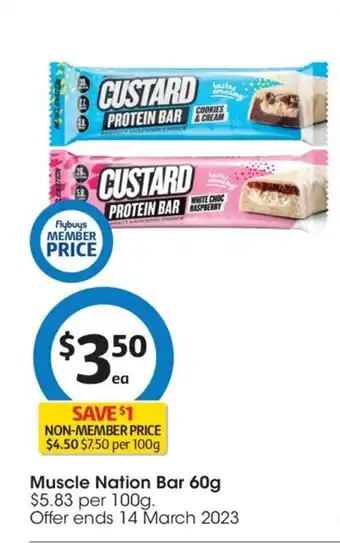 Coles Muscle Nation Bar 60g. offer