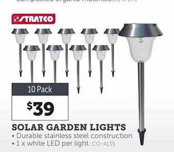 Stratco Solar garden lights offer
