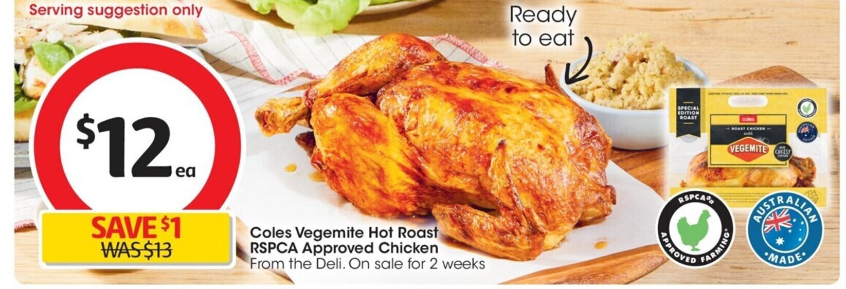 Coles Vegemite Hot Roast RSPCA Approved Chicken offer at Coles