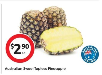 Coles Australian Sweet Topless Pineapple offer
