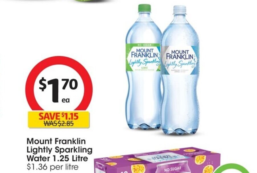 Mount Franklin Lightly Sparkling Water 1.25 Litre offer at Coles