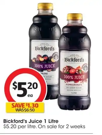 Coles Bickford's Juice 1Litre offer