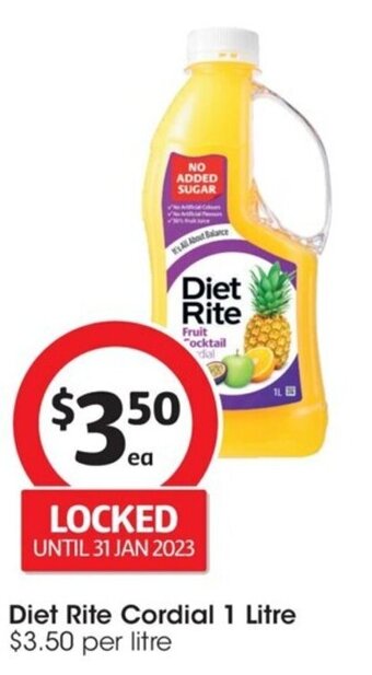 Coles Diet Rite Cordial 1 Litre offer