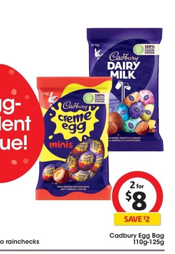 Coles Cadbury Egg Bag 110g-125g. offer