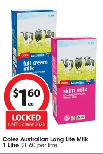 Coles Coles Australian Long Life Milk 1 Litre offer