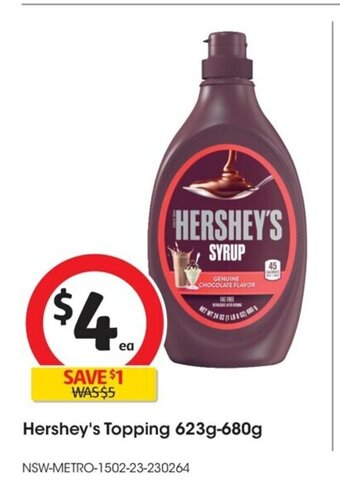 Coles Hershey's Topping 623g-680g. offer