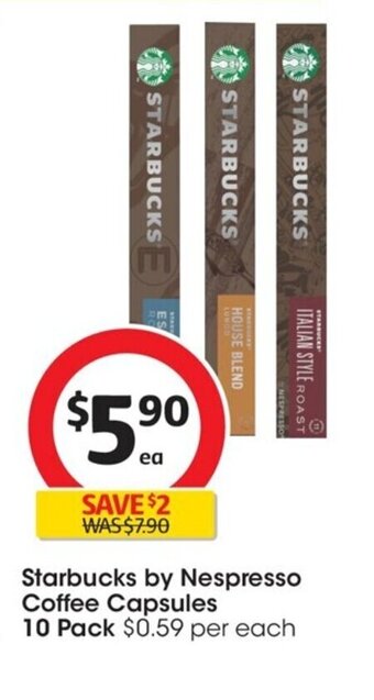 Coles Starbucks by Nespresso Coffee Capsules 10 Pack offer