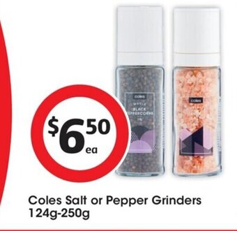Coles Salt or Pepper Grinders 124g-250g
