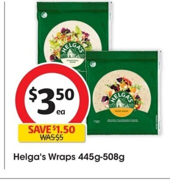 Coles Helga's Wraps 445g-508g offer
