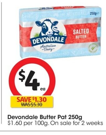 Coles Devondale Butter Pat 250g offer