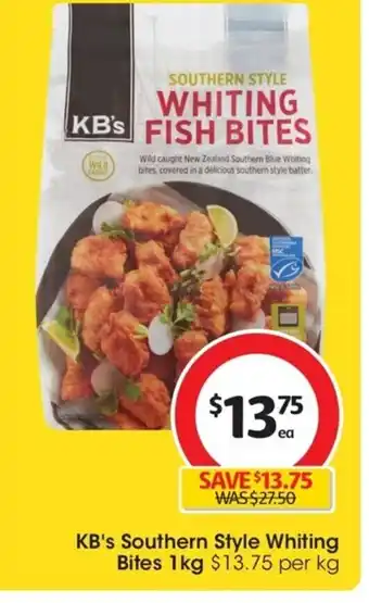 Coles KB's Southern Style Whiting Bites 1 kg. offer