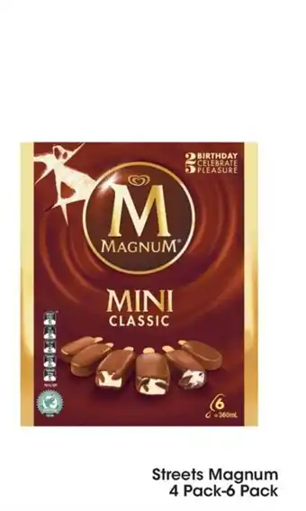 Coles Streets Magnum 4 Pack-6 Pack offer
