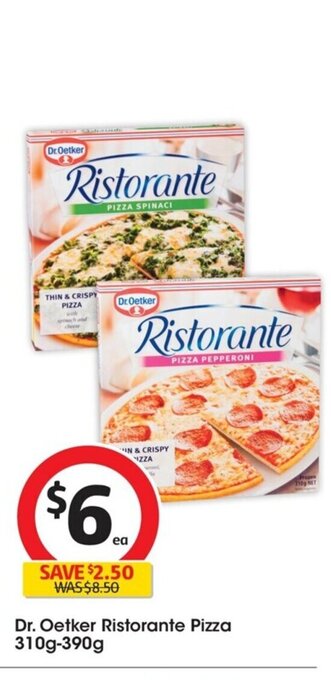 Coles Dr. Oetker Ristorante Pizza 310g-390g offer