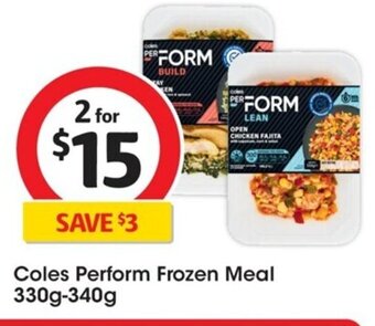 Coles Coles Perform Frozen Meal 330g-340g offer