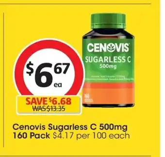 Coles Cenovis Sugarless C 500 mg. 160 Pack offer