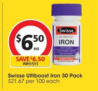Swisse Ultiboost Iron 30 Pack