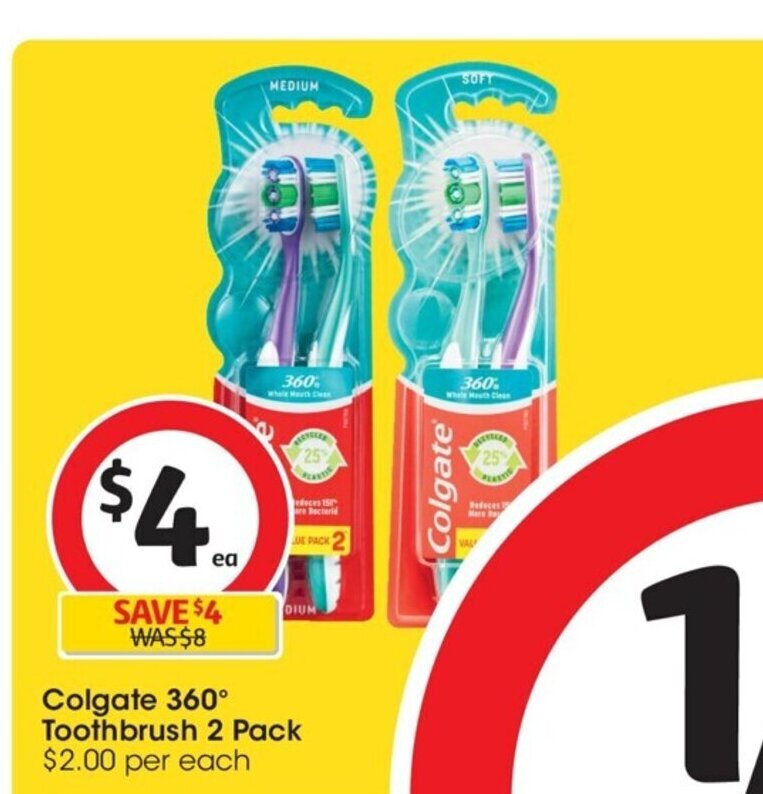 Colgate 360° Toothbrush 2 Pack offer at Coles