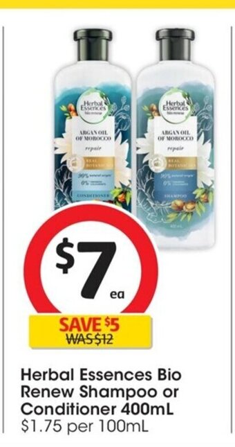 Coles Herbal Essences Bio Renew Shampoo or Conditioner 400ml. offer