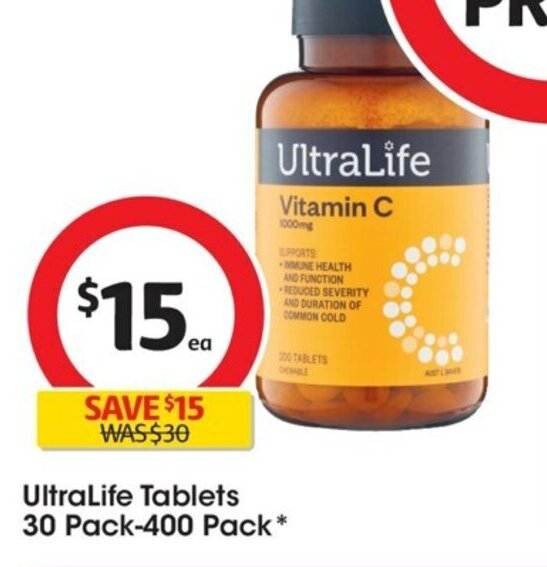 Ultralife Tablets 30 Pack400 pack offer at Coles