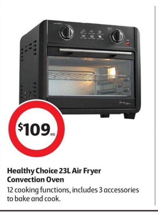 Healthy Choice 23L Air Fryer Convection Oven offer at Coles