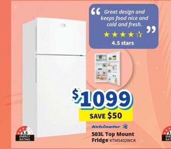Bi-Rite 503L Top Mount Fridge offer