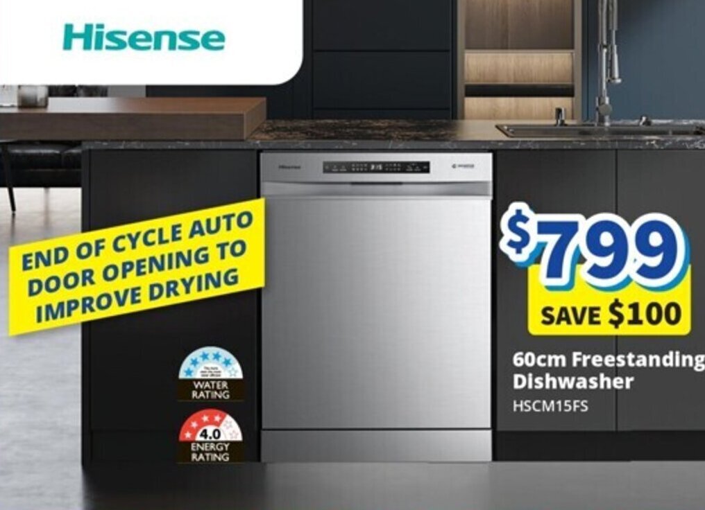 Hisense 60cm Freestanding Dishwasher offer at BiRite
