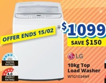 Bi-Rite LG 10kg Top Load Washer offer