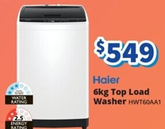 Bi-Rite Haier 6kg Top Load Washer offer