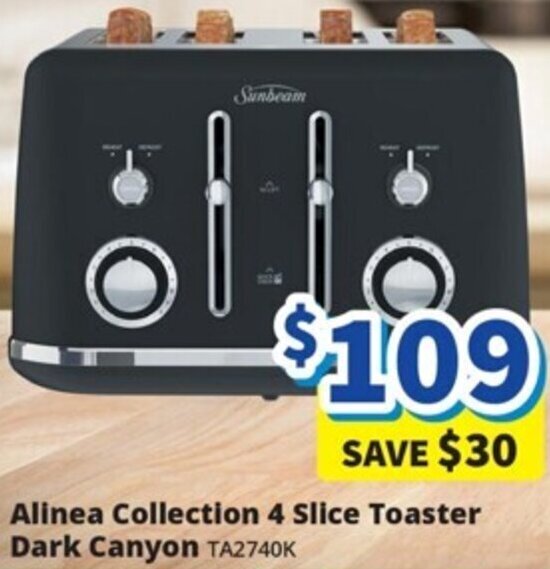 Sunbeam Alinea Collection 4 Slice Toaster Dark Canyon offer at BiRite
