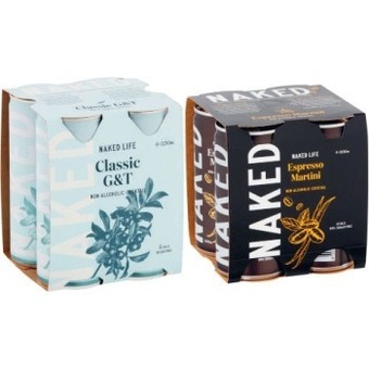 Coles Naked life non alcoholic cocktails 4x250ml or 4x200ml offer