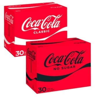 Coles Coca-cola soft drink 30x375ml offer