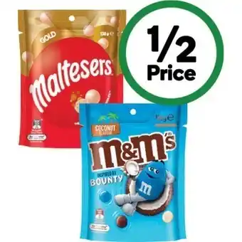 Woolworths Mars m&m’s 130-180g or mars maltesers 120-140g offer