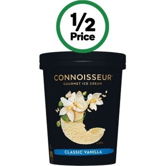 Woolworths Connoisseur ice cream tub 1 litre – from the freezer offer