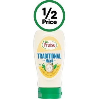 Woolworths Praise traditional mayonnaise 365-410g offer