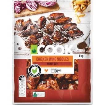 Woolworths Woolworths cook chicken wing nibbles honey soy 1 kg with rspca approved chicken – from the meat dept offer