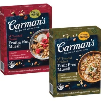 Woolworths Carman’s muesli 500g offer
